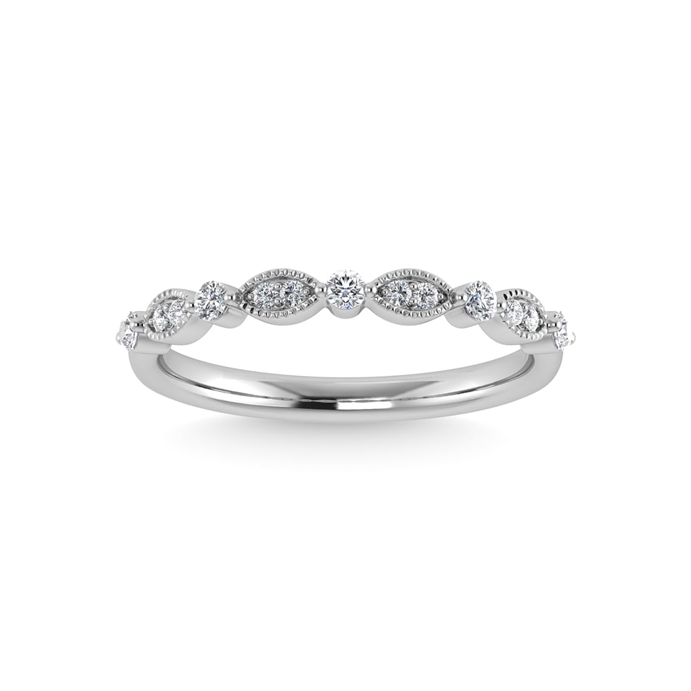 10K White Gold Diamond 1/6 Ct.Tw. Stackable Band