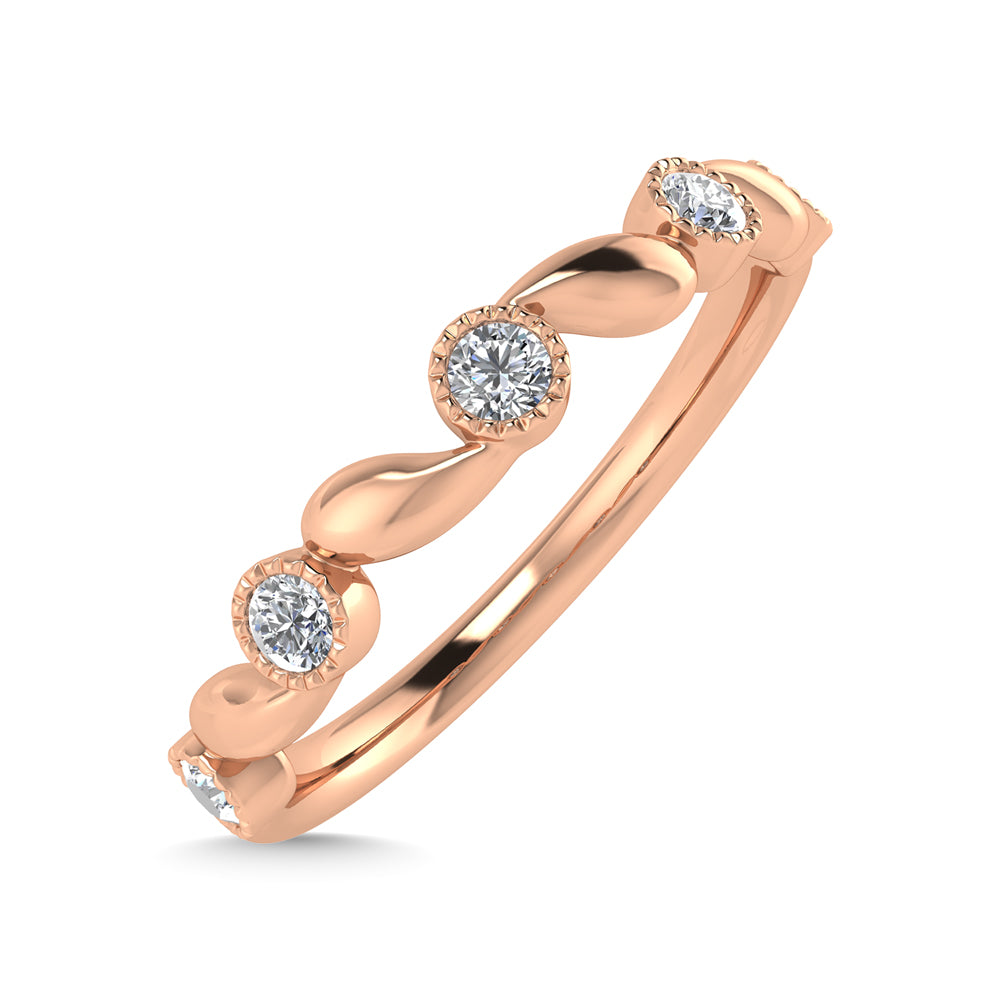 10K Rose Gold Diamond 1/10 Ct.Tw. Stackable Band