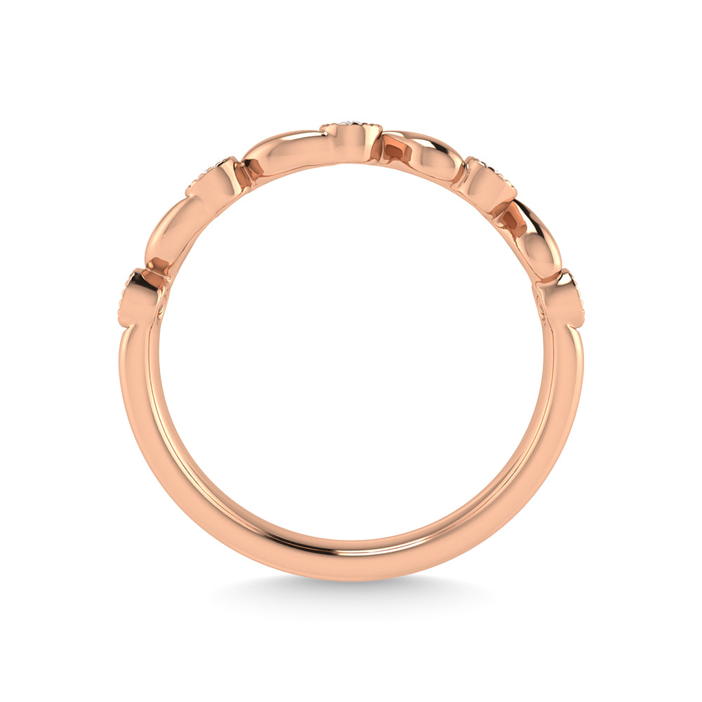 10K Rose Gold Diamond 1/10 Ct.Tw. Stackable Band