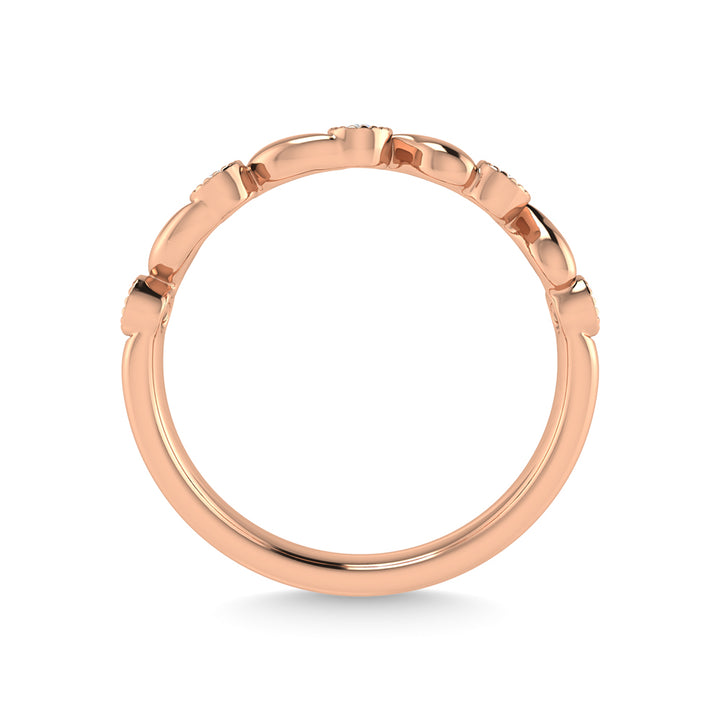 10K Rose Gold Diamond 1/10 Ct.Tw. Stackable Band