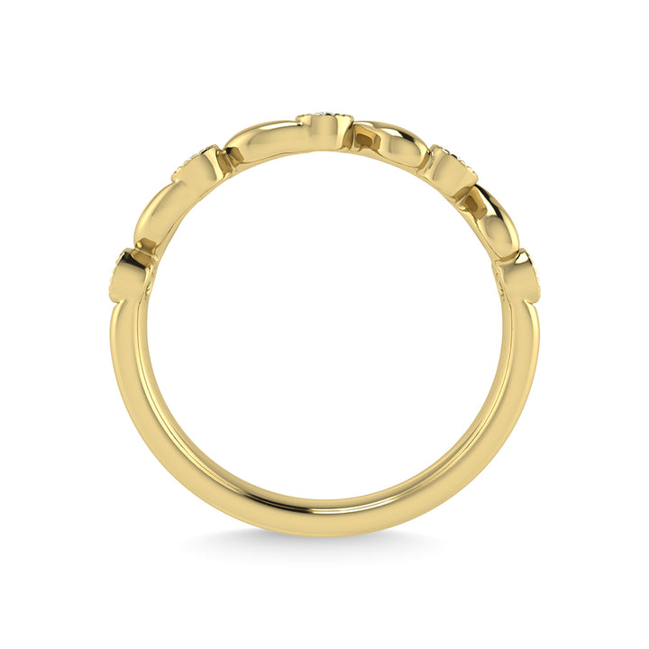 10K Yellow Gold Diamond 1/10 Ct.Tw. Stackable Band