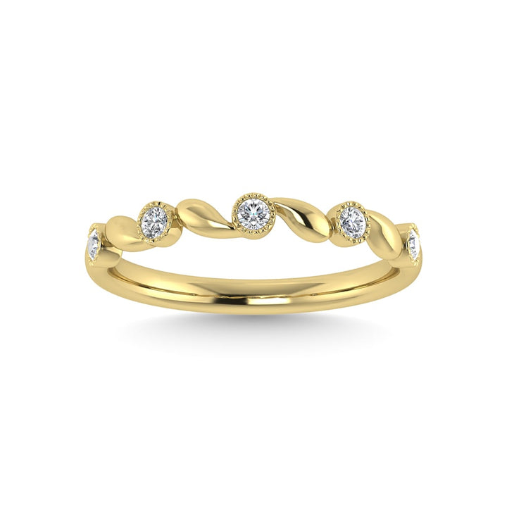 10K Yellow Gold Diamond 1/10 Ct.Tw. Stackable Band