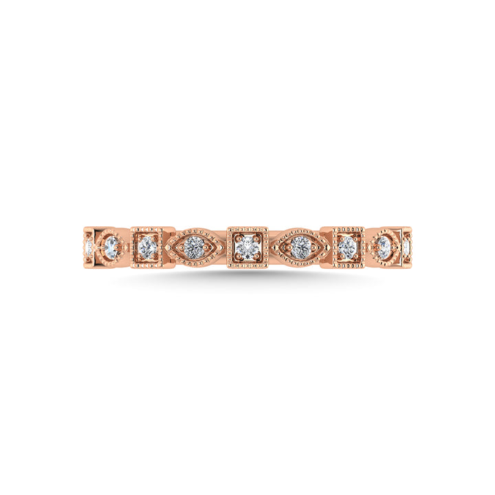 10K Rose Gold Diamond 1/10 Ct.Tw. Stackable Band