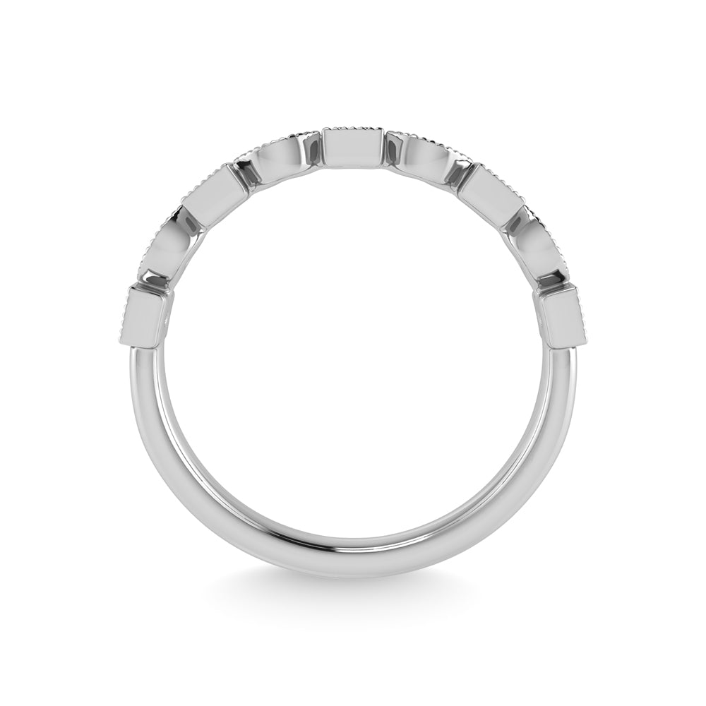 10K White Gold Diamond 1/10 Ct.Tw. Stackable Band