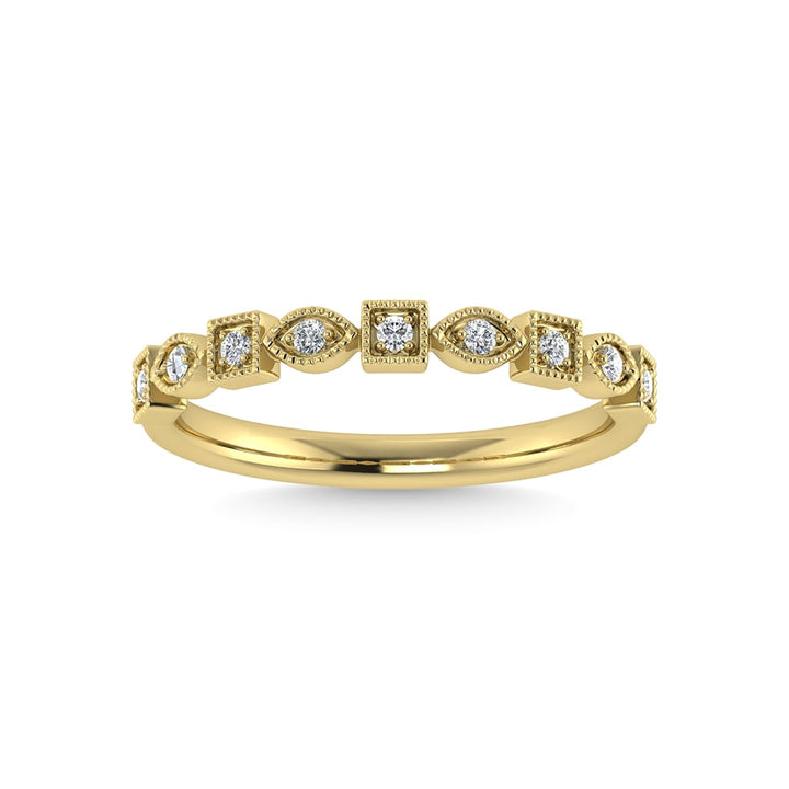 10K Yellow Gold Diamond 1/10 Ct.Tw. Stackable Band
