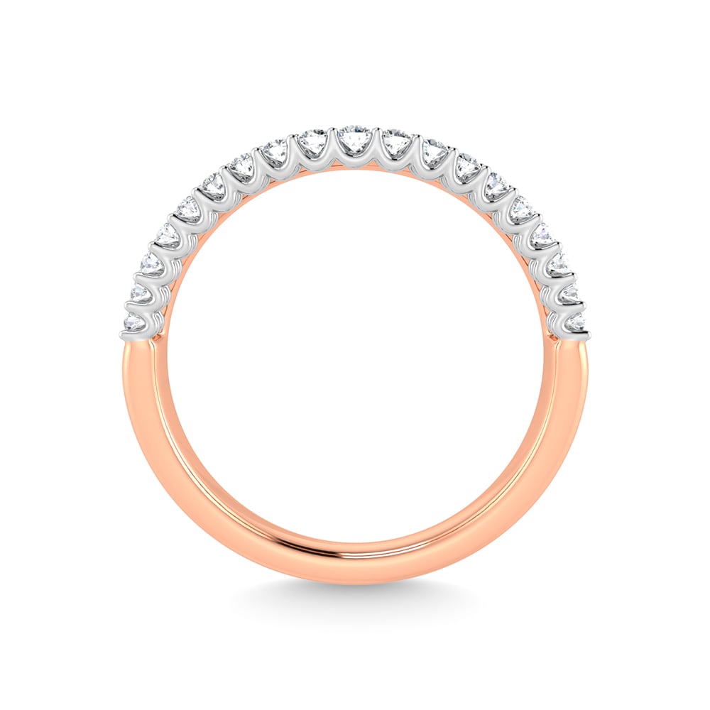 14K Rose Gold Diamond 1/10 Ct.Tw. Curve Band