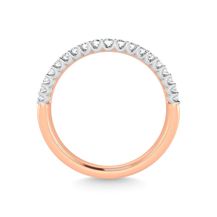 14K Rose Gold Diamond 1/10 Ct.Tw. Curve Band