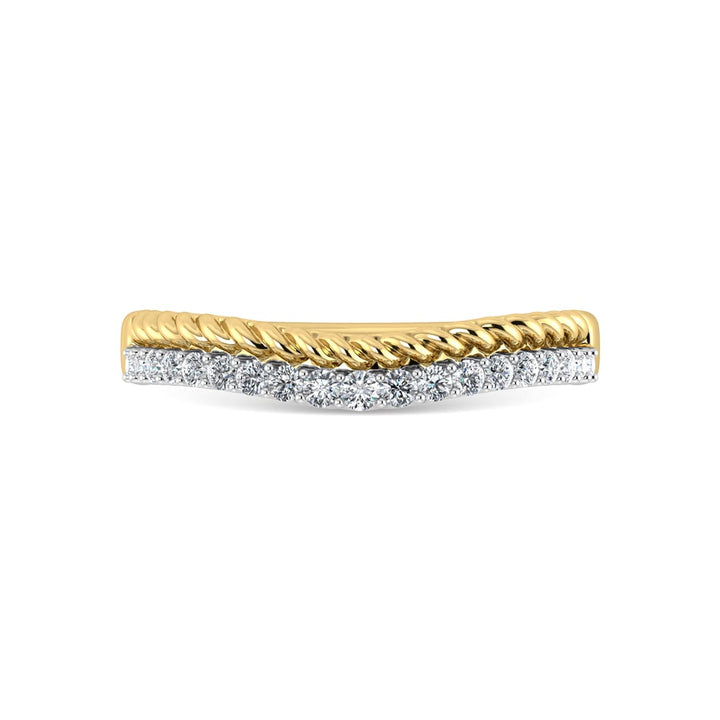 14K Yellow Gold Diamond 1/10 Ct.Tw. Curve Band