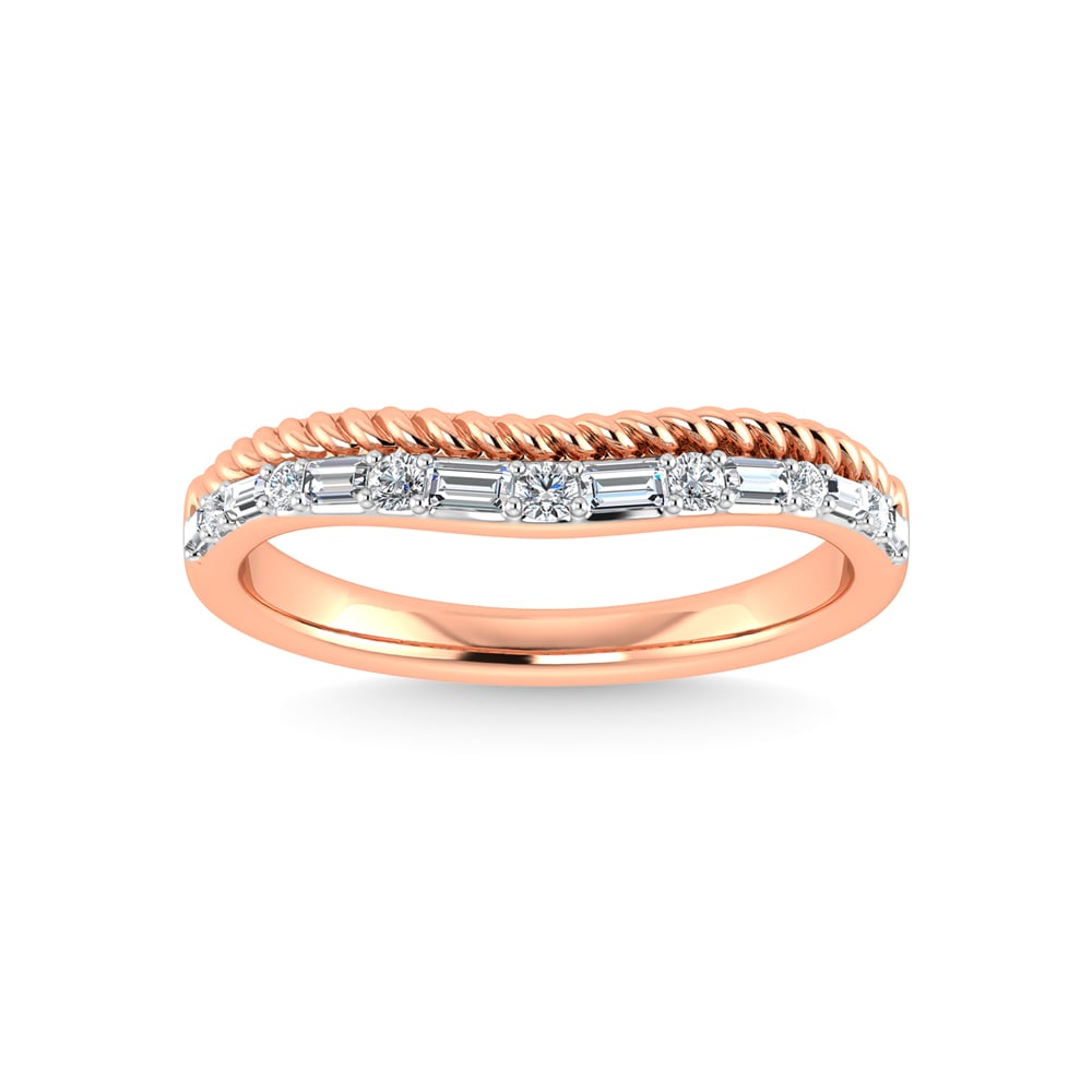 14K Two Tone Diamond 1/5 Ct.Tw. Curve Band