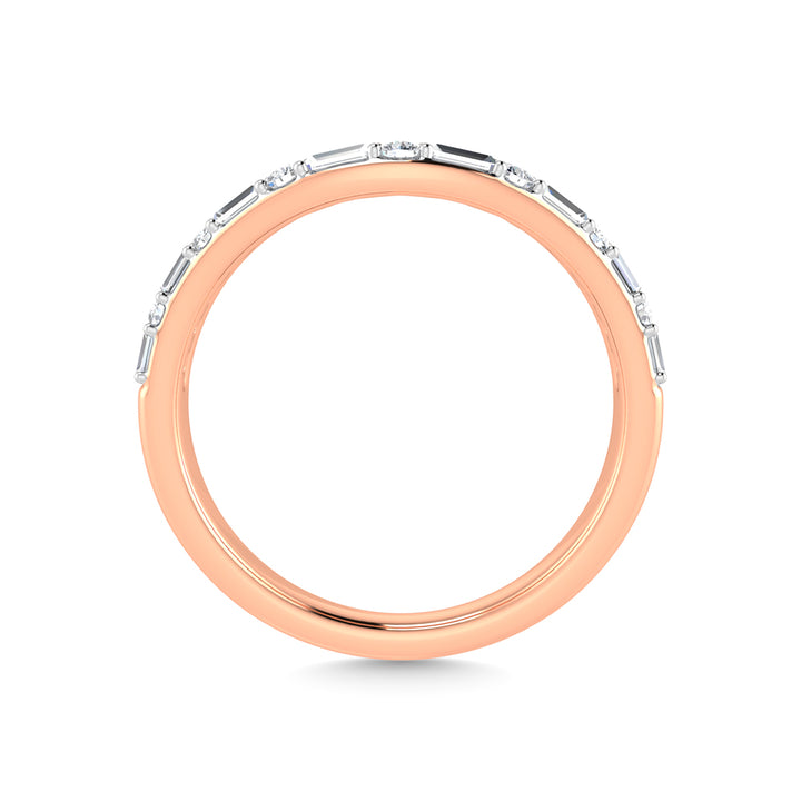 14K Two Tone Diamond 1/5 Ct.Tw. Curve Band