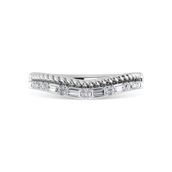 14K White Gold Diamond 1/5 Ct.Tw. Curve Band