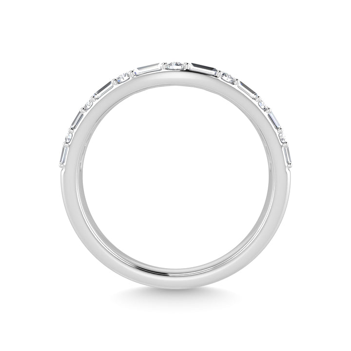 14K White Gold Diamond 1/5 Ct.Tw. Curve Band