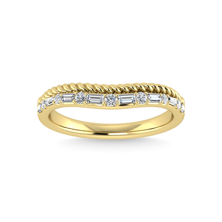 14K Two Tone Diamond 1/5 Ct.Tw. Curve Band