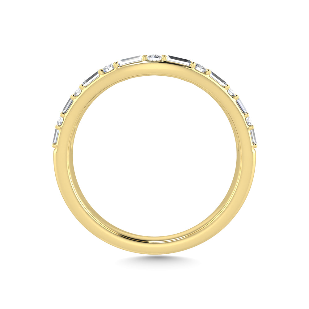14K Two Tone Diamond 1/5 Ct.Tw. Curve Band