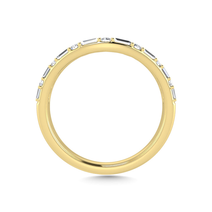 14K Two Tone Diamond 1/5 Ct.Tw. Curve Band