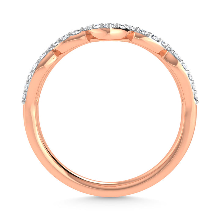 14K Rose Gold Diamond 1/5 Ct.Tw. Chevron Band