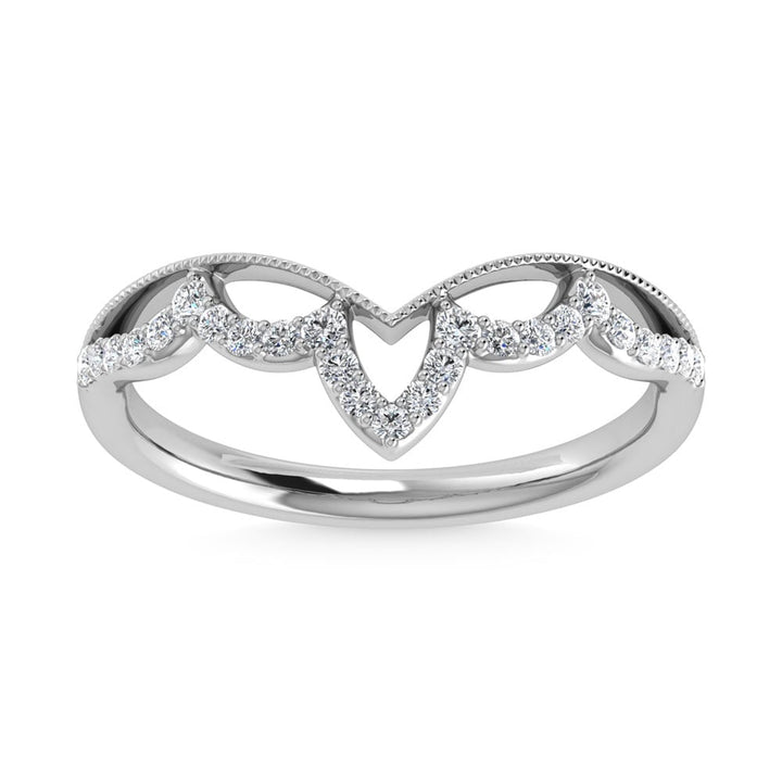 14K White Gold Diamond 1/5 Ct.Tw. Chevron Band