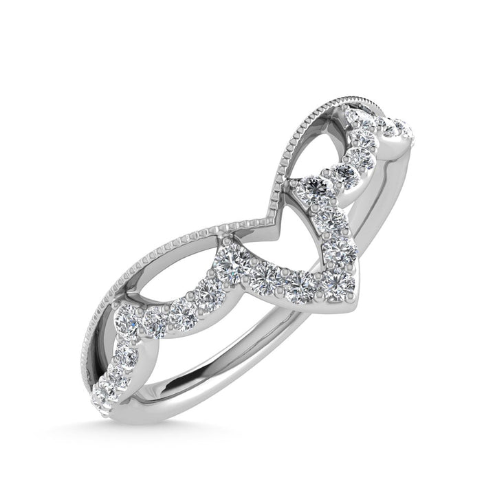 14K White Gold Diamond 1/5 Ct.Tw. Chevron Band