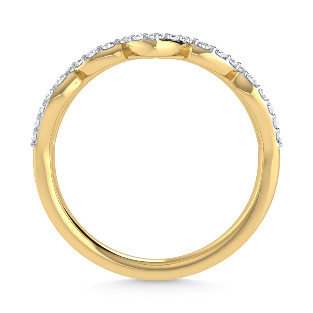 14K Yellow Gold Diamond 1/5 Ct.Tw. Chevron Band