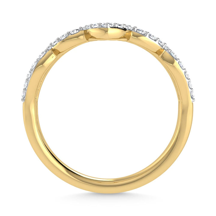 14K Yellow Gold Diamond 1/5 Ct.Tw. Chevron Band