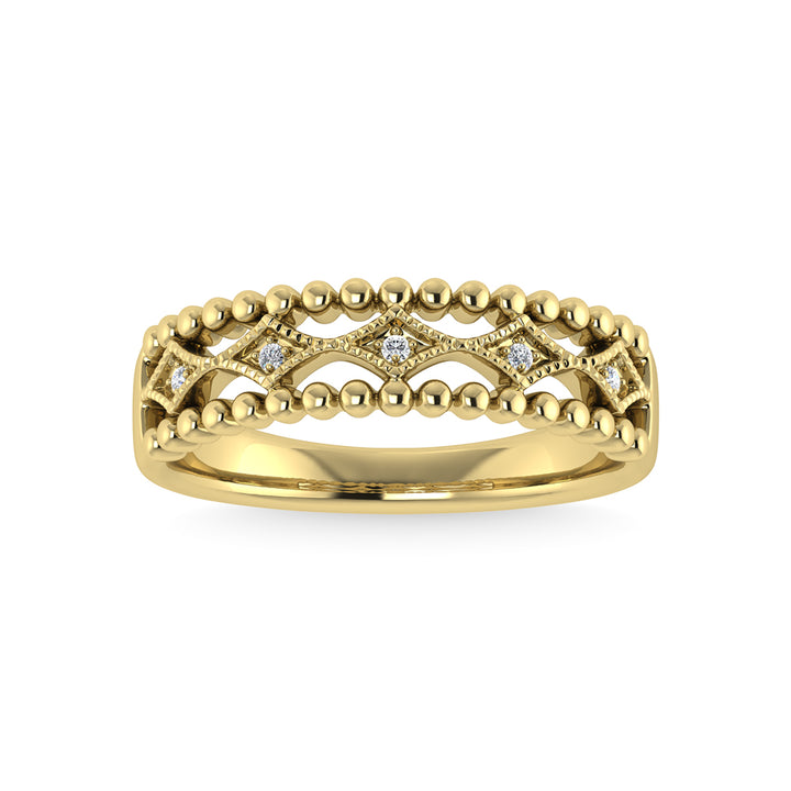 10K Yellow Gold Diamond 1/20 Ct.Tw. Fashion Band