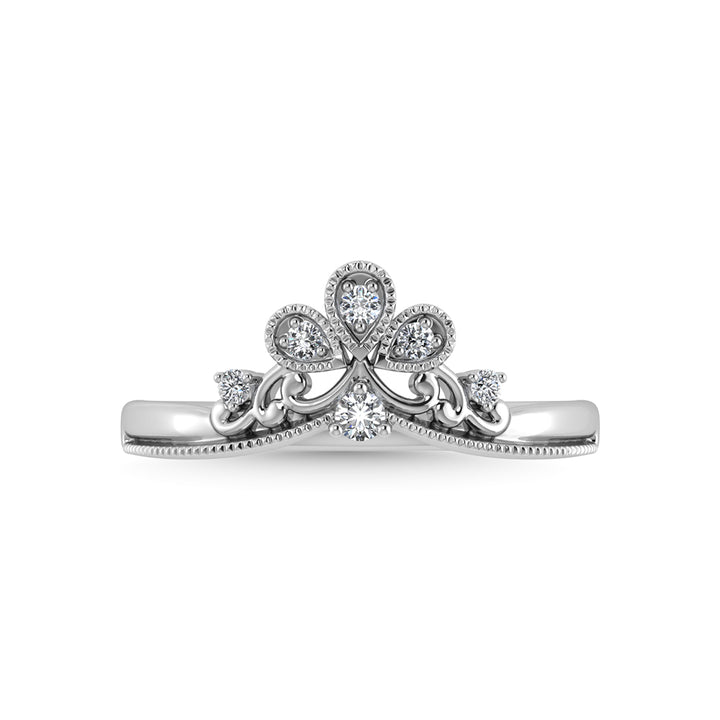 10K White Gold Diamond 1/10 Ct.Tw. Curve Band