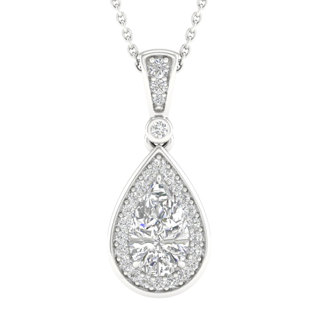 14K 1.15CT  Lab Grown Diamond Pendant