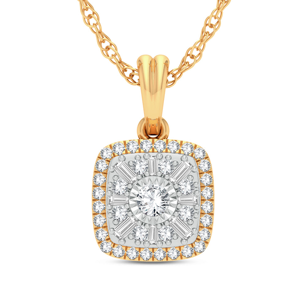 Chic 14k Yellow Gold 0.25ct Lab Diamond Womens Pendant