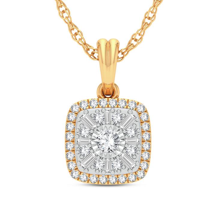 Chic 14k Yellow Gold 0.25ct Lab Diamond Womens Pendant