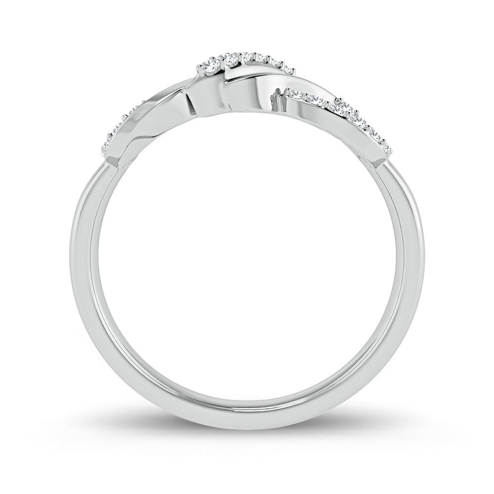 Chic 10k White Gold Lab Diamond Fashion Ring for Women
