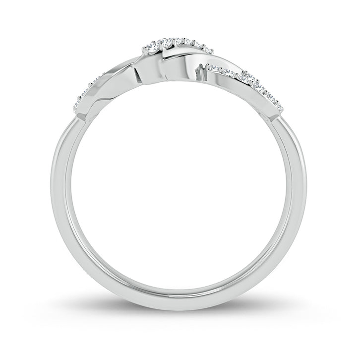 Chic 10k White Gold Lab Diamond Fashion Ring for Women