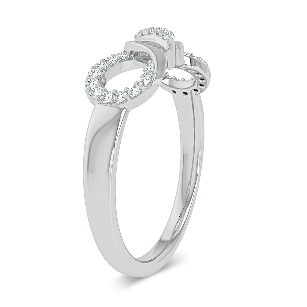Chic 10k White Gold Lab Diamond Fashion Ring for Women