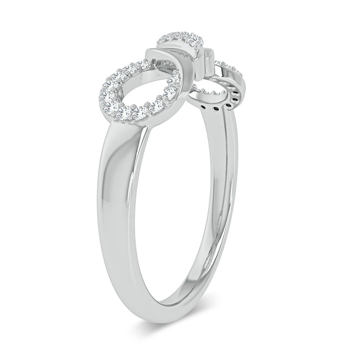 Chic 10k White Gold Lab Diamond Fashion Ring for Women