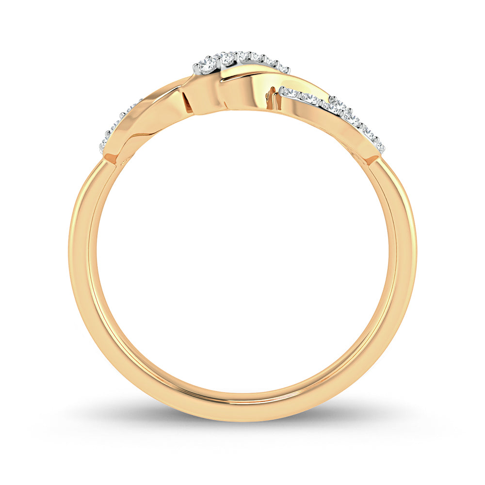 Chic 10k Yellow Gold Lab Diamond Fashion Ring for Women