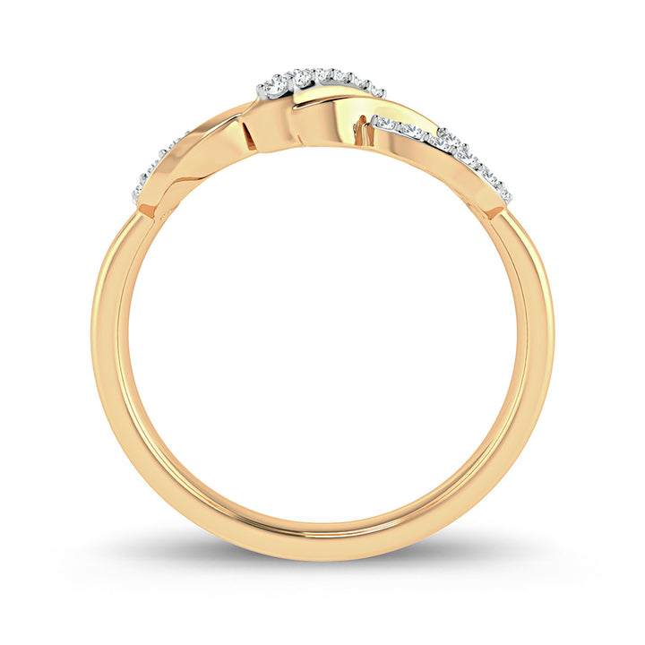 Chic 10k Yellow Gold Lab Diamond Fashion Ring for Women