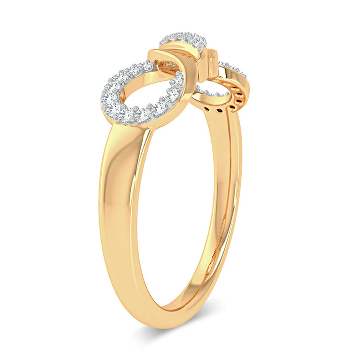 Chic 10k Yellow Gold Lab Diamond Fashion Ring for Women