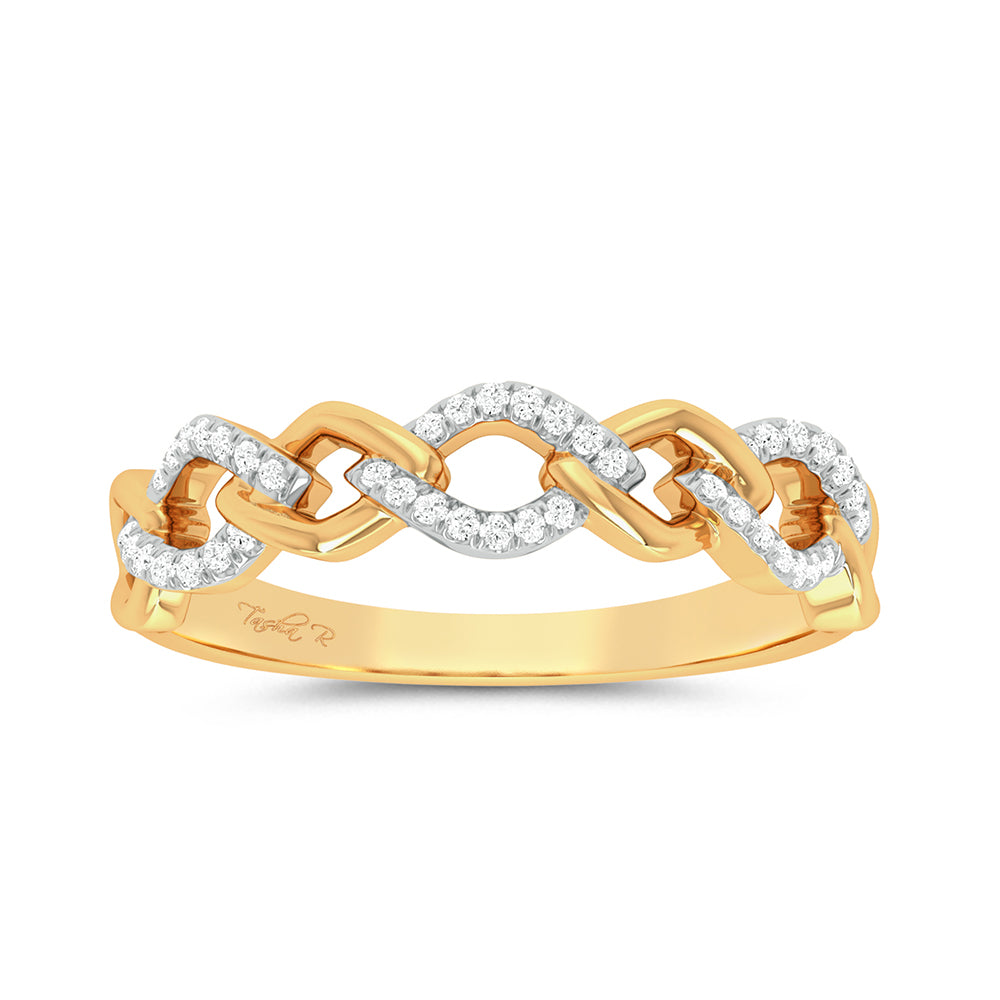Sparkling 10k Yellow Gold 0.10ct Lab Diamond Womens Fashion Ring