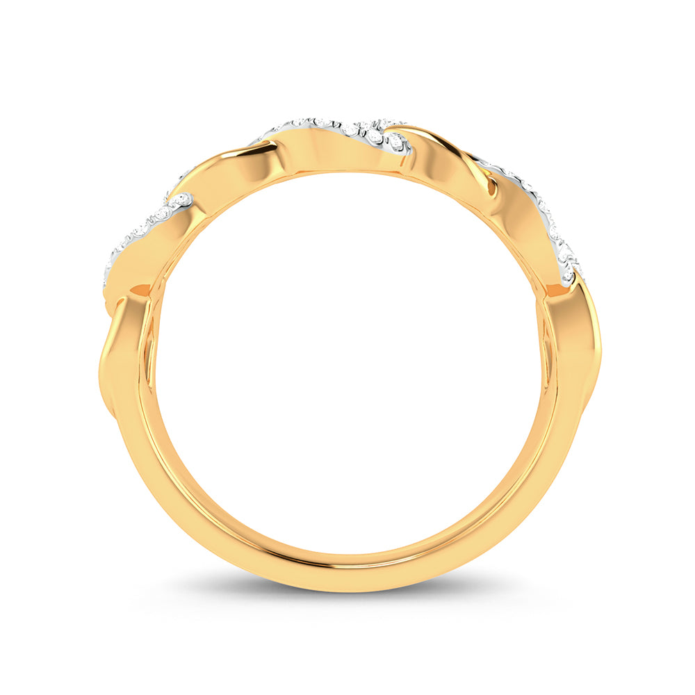 Sparkling 10k Yellow Gold 0.10ct Lab Diamond Womens Fashion Ring