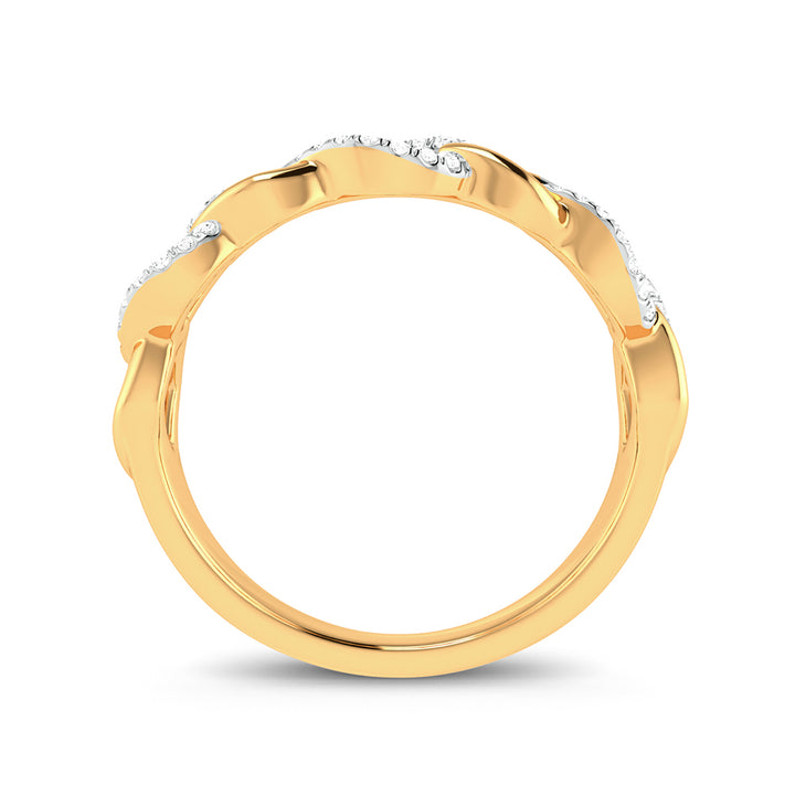 Sparkling 10k Yellow Gold 0.10ct Lab Diamond Womens Fashion Ring