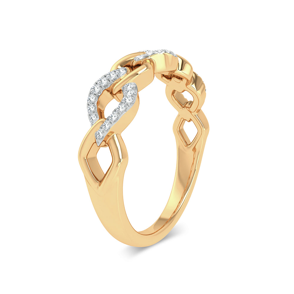 Sparkling 10k Yellow Gold 0.10ct Lab Diamond Womens Fashion Ring