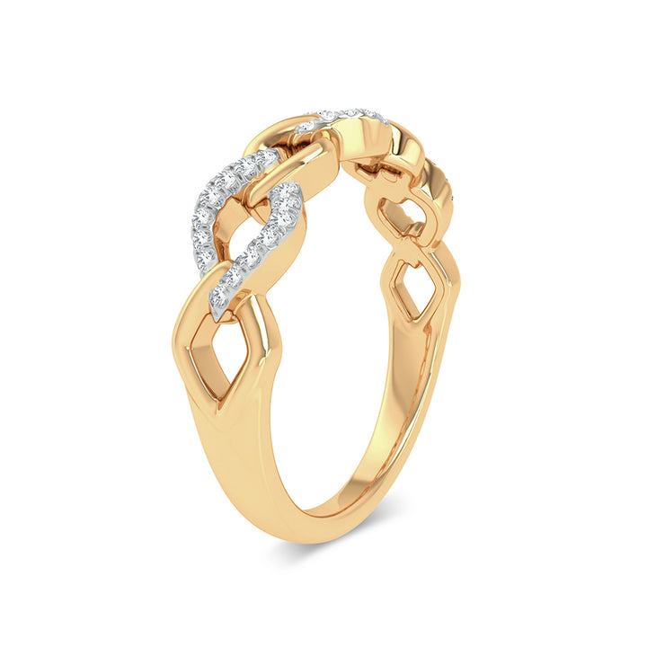 Sparkling 10k Yellow Gold 0.10ct Lab Diamond Womens Fashion Ring