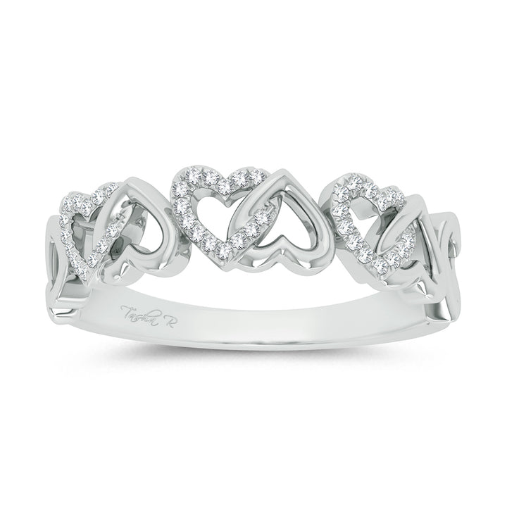 Chic 10k White Gold Lab Diamond Fashion Ring for Her