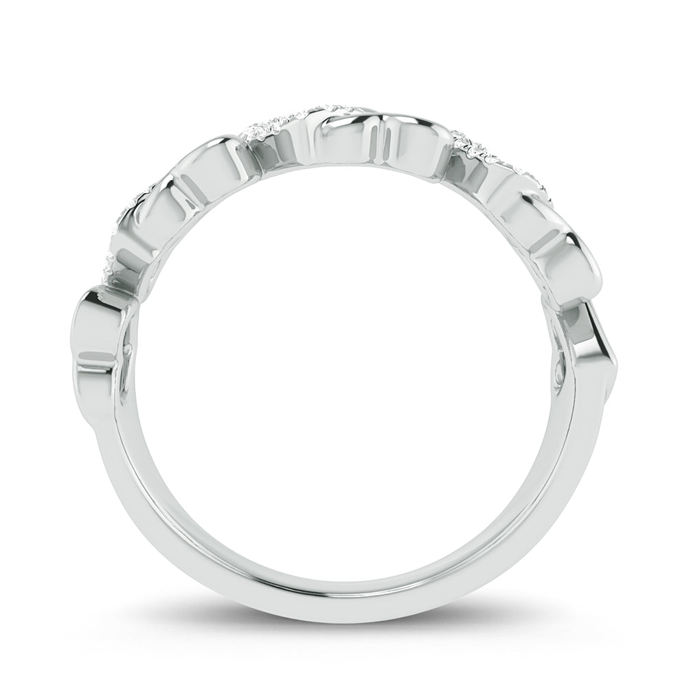 Chic 10k White Gold Lab Diamond Fashion Ring for Her
