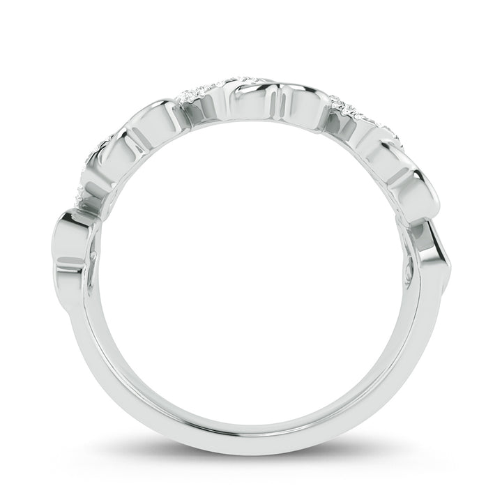 Chic 10k White Gold Lab Diamond Fashion Ring for Her