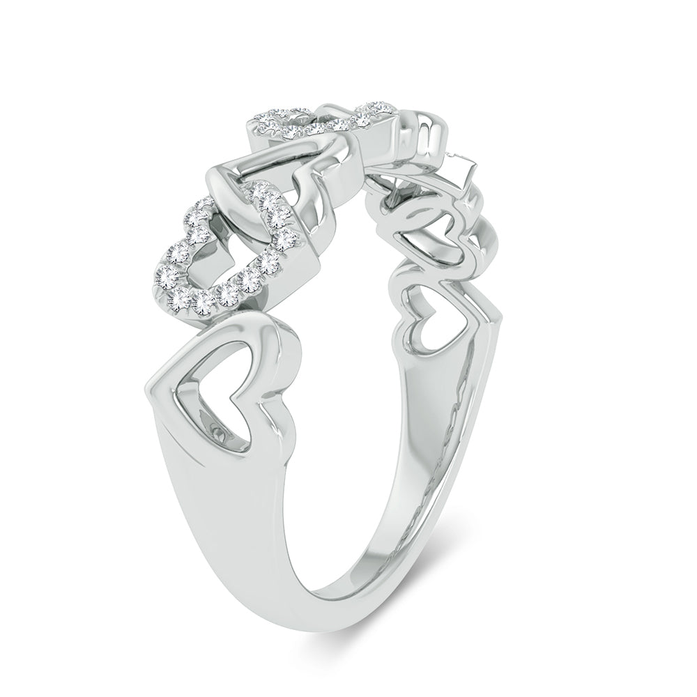 Chic 10k White Gold Lab Diamond Fashion Ring for Her