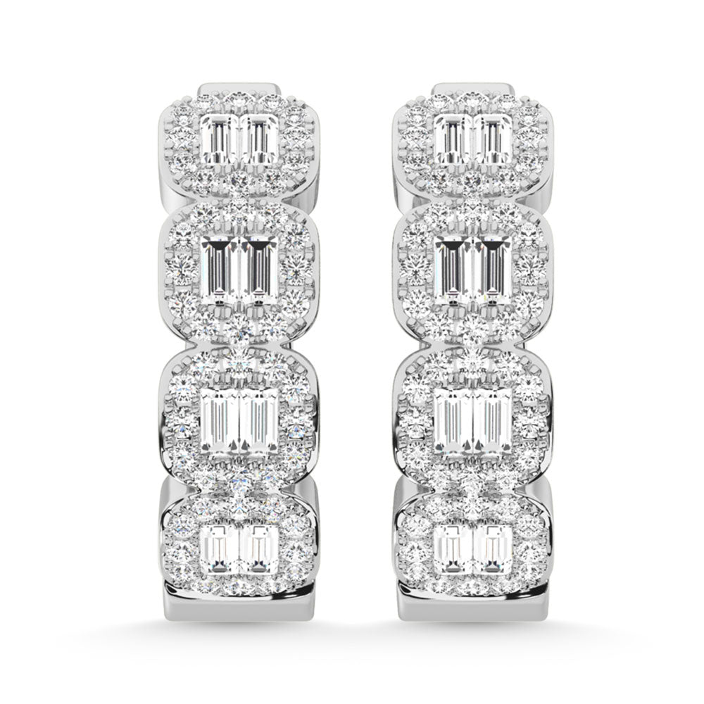 14K White Gold Diamond 1/2 Ct.Tw. Fashion Earrings