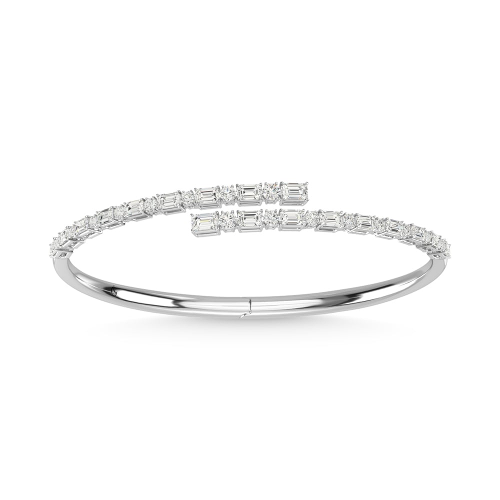 14K White Gold Diamond 3 1/5 Ct.Tw. Fashion Bangle