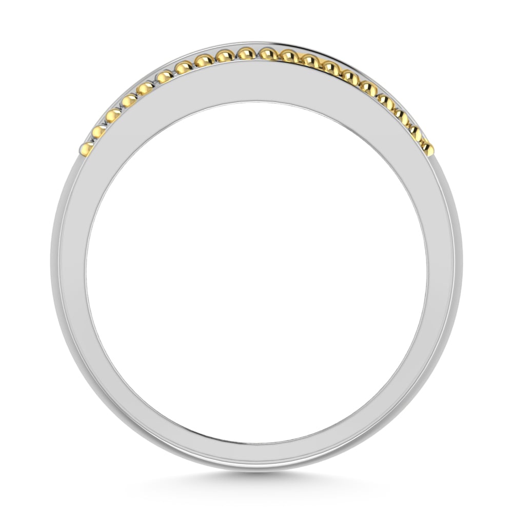 10K Two Tone Diamond 1/3 Ct.Tw. Mens Wedding Band