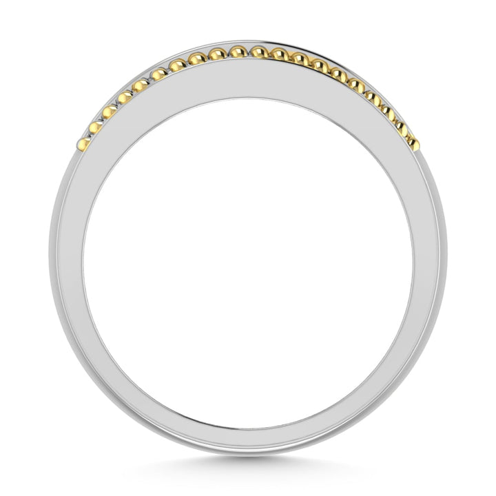 10K Two Tone Diamond 1/3 Ct.Tw. Mens Wedding Band