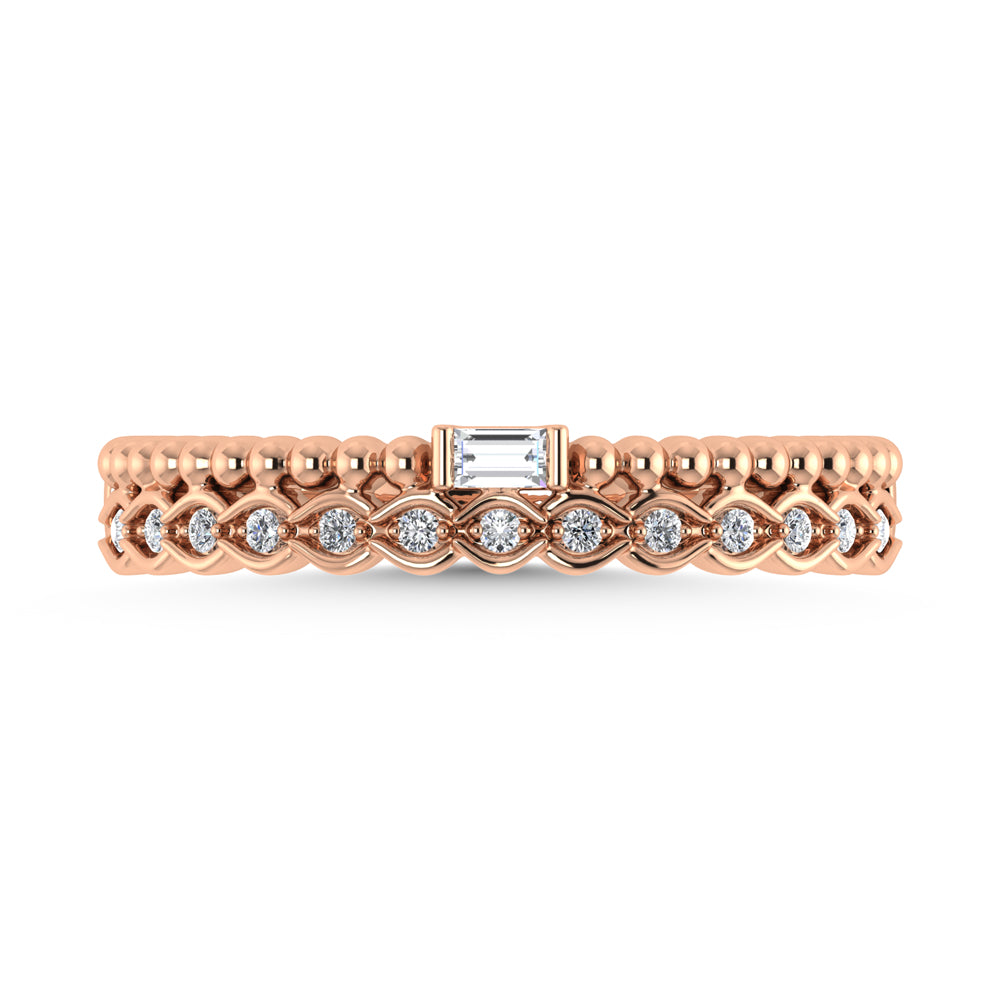 14K Rose Gold Diamond 1/10 Ct.Tw. Stackable Band
